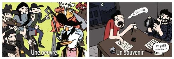 Tes-Loches en 5 dessins (1/3) Si les fondateurs Tes-Loches étaient une œuvre, Quentin serait l’intégralité de la série Donjon, et Léo Walking Dead ; s’ils étaient un souvenir, leurs premières 24H de la BD.