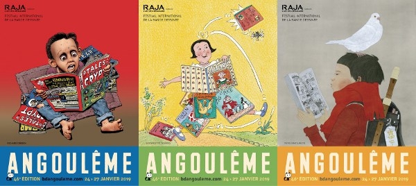 Les trois affiches du festival d'Angoulême 2019 