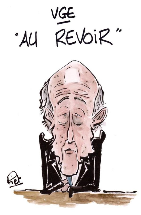 Piet avait imaginé en 2018 une caricature de VGE s'il devait décédé cette année là