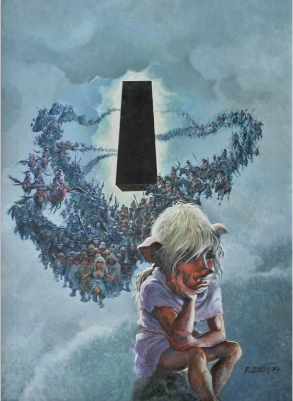 GRZEGORZ ROSINSKI LE GRAND POUVOIR DU CHNINKEL Casterman 1988 Couverture originale. Signée. Huile sur toile 60 × 90 cm (23,62 × 35,43 in.) 70 000 - 80 000 €