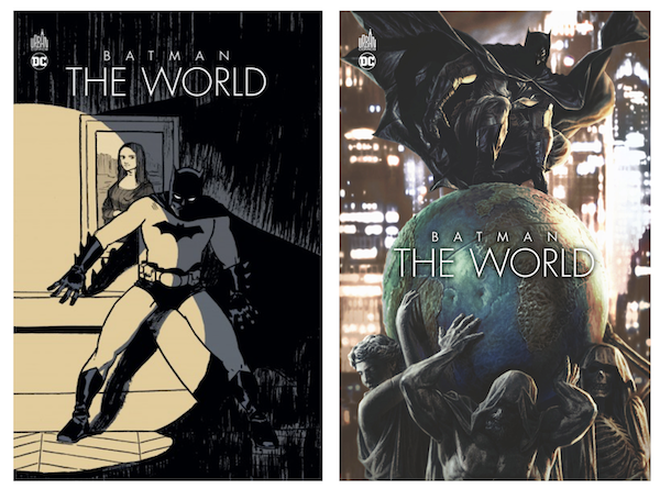 De gauche à droite: la couverture alternative et régulière de Batman the World