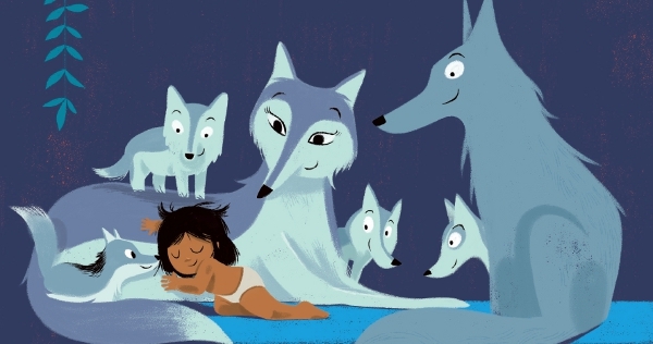 Mowgli et les loups Mowgli et les loups