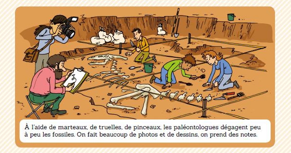 Texte d’Emmanuel Trédez et illustrations de Martin Desbat extrait de « Archidoc Les dinosaures » 