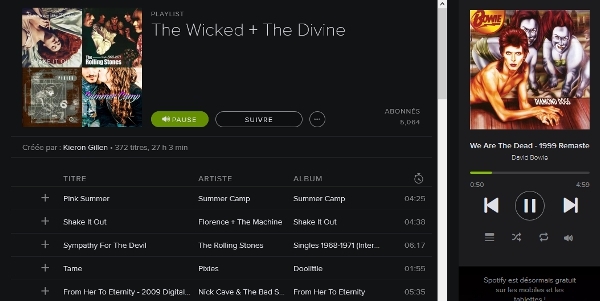 Capture écran de la playlist The Wicked + The Divine