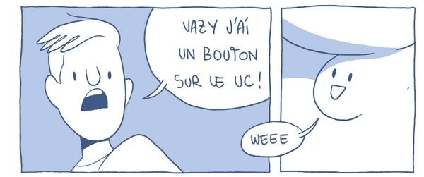Extrait de Mon nouveau poto Aurélien Fernandez de son corps sans complexe, même quand il s’agit de son bouton sur son postérieur !