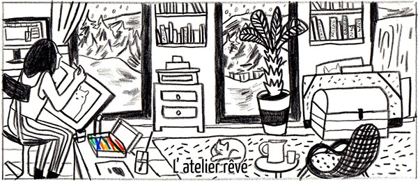 Mathilde Poncet en 5 dessins (3/3) Avant de rendre passer le bonjour à Mathilde dans sa bulle créative, visitez son blog