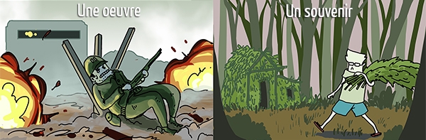 Eli en 5 dessins (2/3) Si Eli était une oeuvre, il serait Il faut sauver le soldat Ryan de Spielberg ; un souvenir, ses moments passés à construire des cabanes dans la forêt !