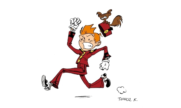 Tomasz K. en 3 dessins (2/3) En bon Liégois, Tomasz K. a croqué son héros préféré du franco-belge : Spirou !