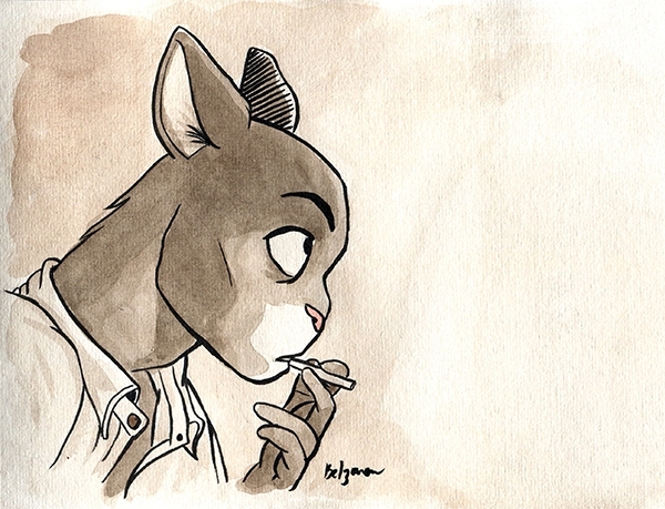 Belzaran en 3 dessins (1/3) Belzaran posera jamais son crayon tant qu'il n'aura pas atteint le niveau de Juanjo Guardino, dessinateur de Blacksad.