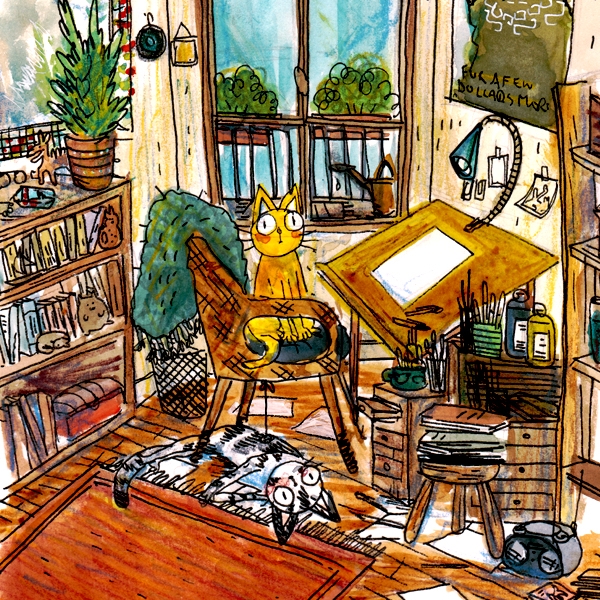 Zoé Bergeret en 3 dessins (3/3) Avant de rejoindre Zoé Bergeret dans son bel atelier, faîtes un tour sur son blog !