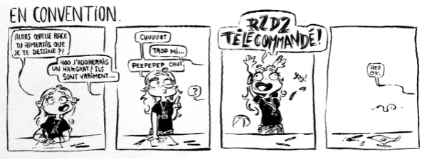 Strip de Fei Entre deux illustrations débordant de magie, il arrive à Fei de partager avec son public son quotidien d'auteure !