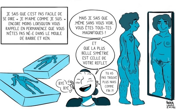Les asymétries corporelles & body positive d'Anna Après des premiers pas dans les fanzines, les étudiants se sont progressivement tournés vers des sujets féministes tels que le rapport au corps.