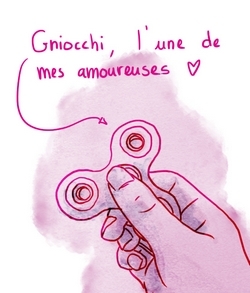 Biskotz en 3 dessins (2/3) Dans les moments de stress, Biskotz peut se défouler sur son objet favori : le hand spinner !