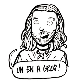 Alice Aronssohn en 3 dessins (2/3) Niveau humour, Alice Aronssohn a énormément tiré de la série Kaamelott et les répliques de Perceval.
