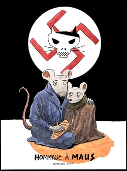 Opimasole en 3 dessins (1/3) Lors de son arrivée en France, la BD Maus d'Art Spiegelman est une des plus belles découvertes d'Opimasole.