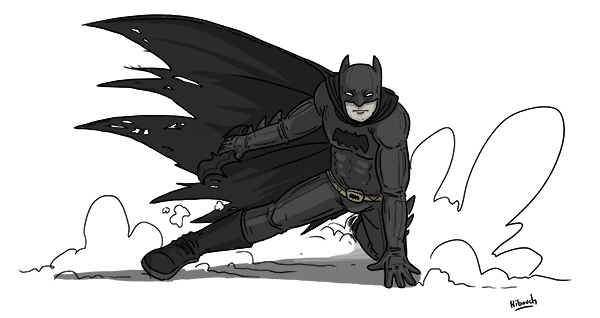Hibouch en 3 dessins (1/3) Pour cette Toile montante, Hibouch a croqué son héros d'enfance : Batman !