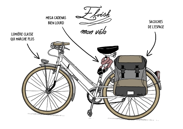 Hibouch en 3 dessins (2/3) Que ce soit au boulot ou dans sa vie personnelle : le vélo d'Hibouch est le meilleur compagnon pour surmonter les mésaventures quotidiennes !