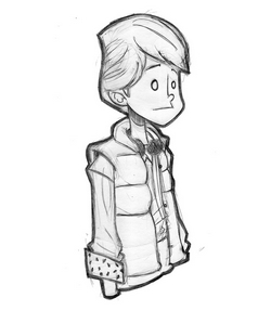 Jean-Baptiste Mus en 3 dessins (1/3) Pour cette Toile montante, Jean-Baptiste Mus a griffoné le héros de son enfance : Marty McFly