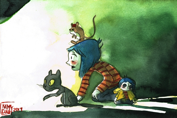 En jeunesse, Kamyeuuh aime l'univers à la fois mignon et inquiétant du film d'animation Coraline.