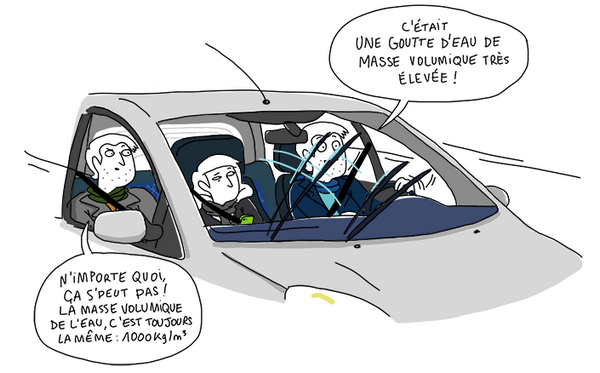 Extrait de L'esprit scientifique Les sciences poursuivent le quotidien de Bazil, même une goutte sur le pare-brise d'une voiture.