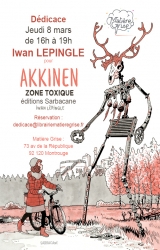 Iwan Lepingle en dédicace jeudi 8 mars pour « Akkinen » - Librairie Matière Grise